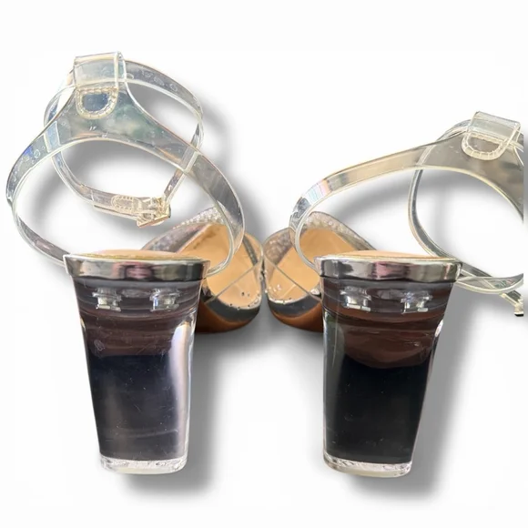 Gianni Bini The Lorynn’s Clear Silver Rhinestone Ankle Strap Heels 8.5 - Picture 4 of 5